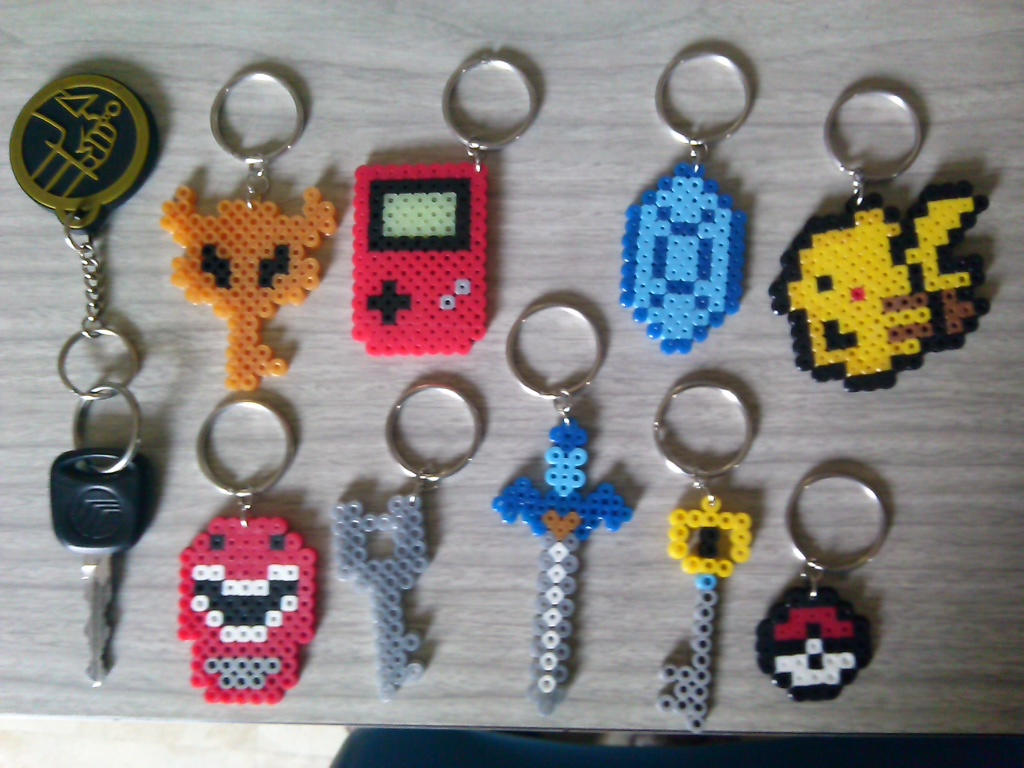 8-bit keychains by CrimsBacon on DeviantArt