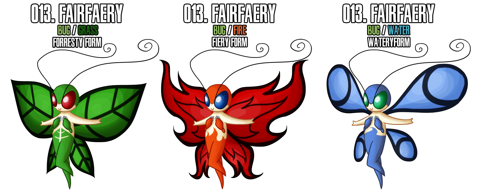 Fakemon: 13 - Fairfaery forms