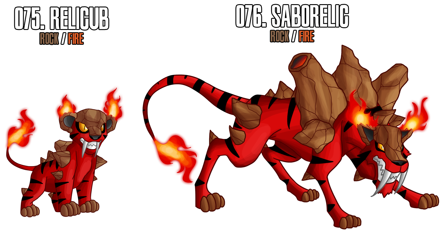 Relic Fakemon Fakemon: 75 - 76 by DrCrafty on DeviantArt