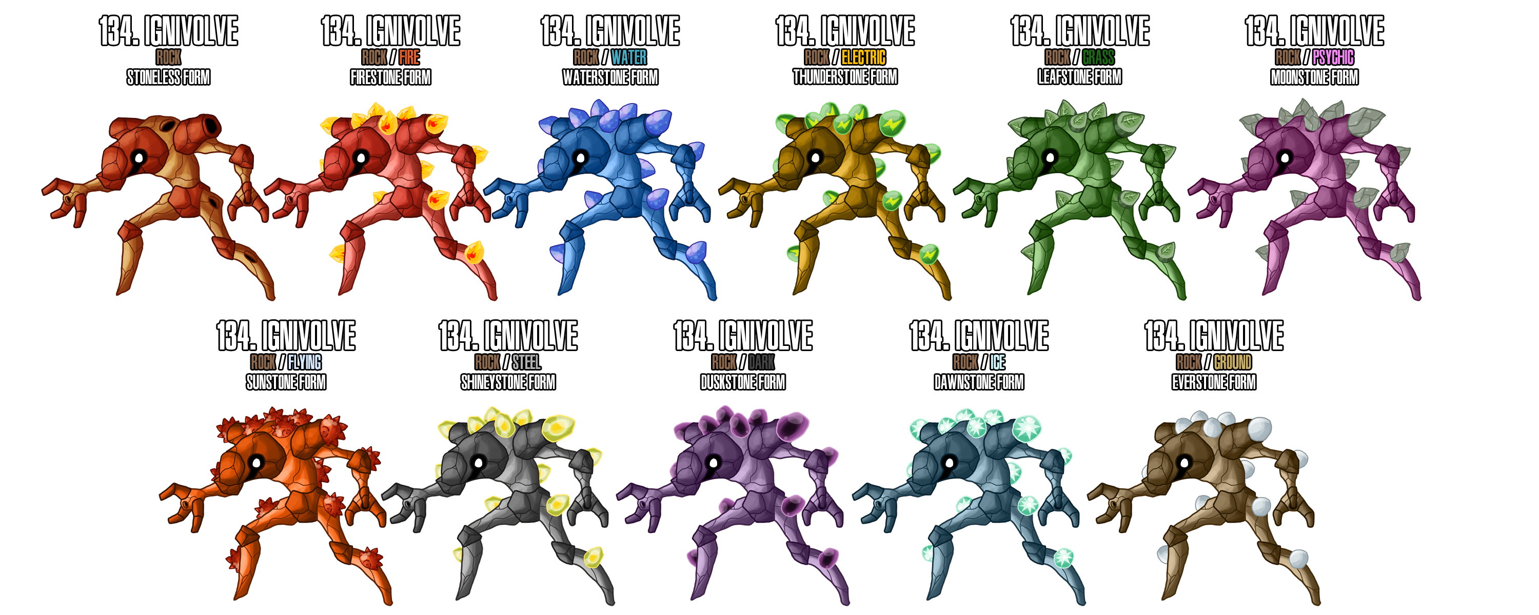 Pokemon Stylish Fakemon 4 New Eeveelutions by atomicboo131 on DeviantArt