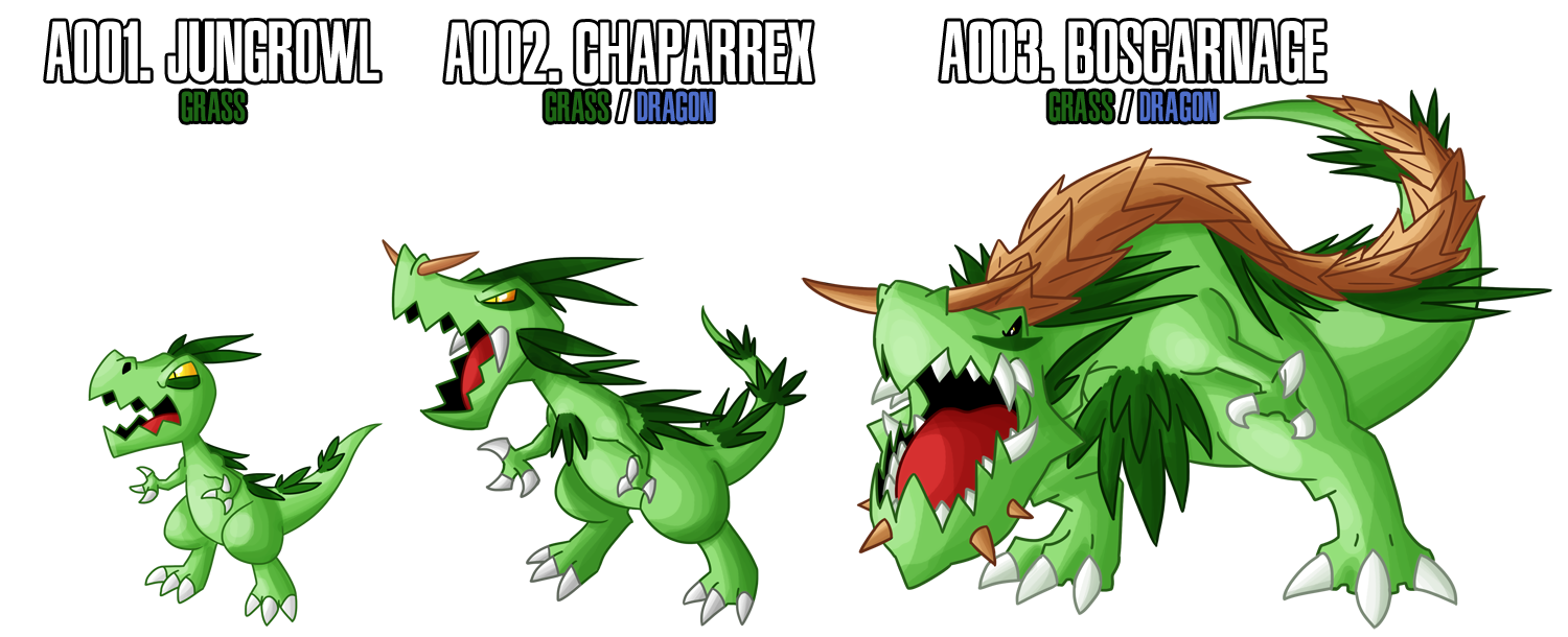 Fakemon: A001 - A003 - Alternate Grass Starter