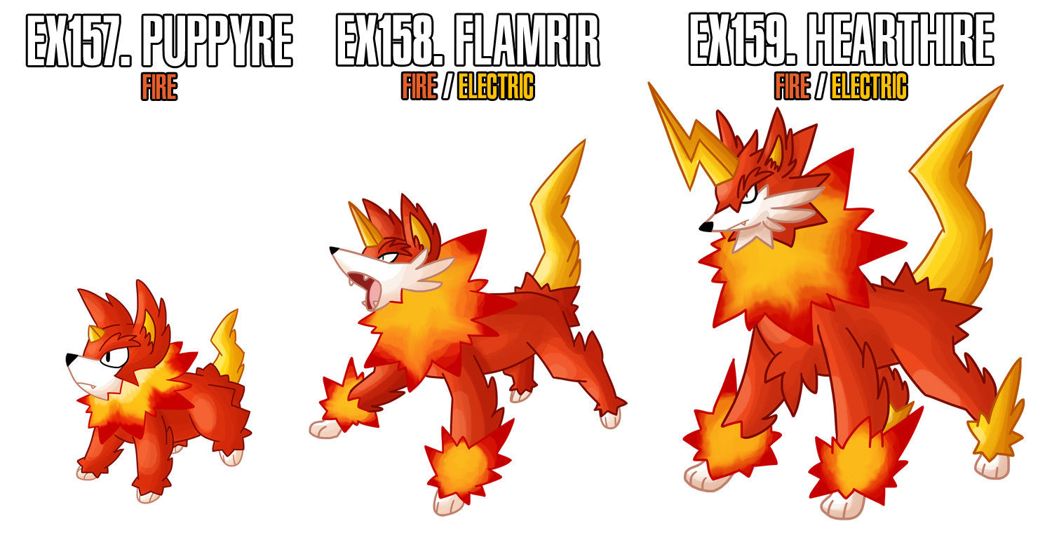 Fakemon: EX157-EX159 Alternate Fire starters 2