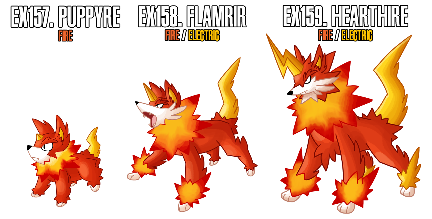 Fakemon Fire Types Fakemon: EX157-EX159 Alternate Fire starters 2 by DrCrafty on DeviantArt