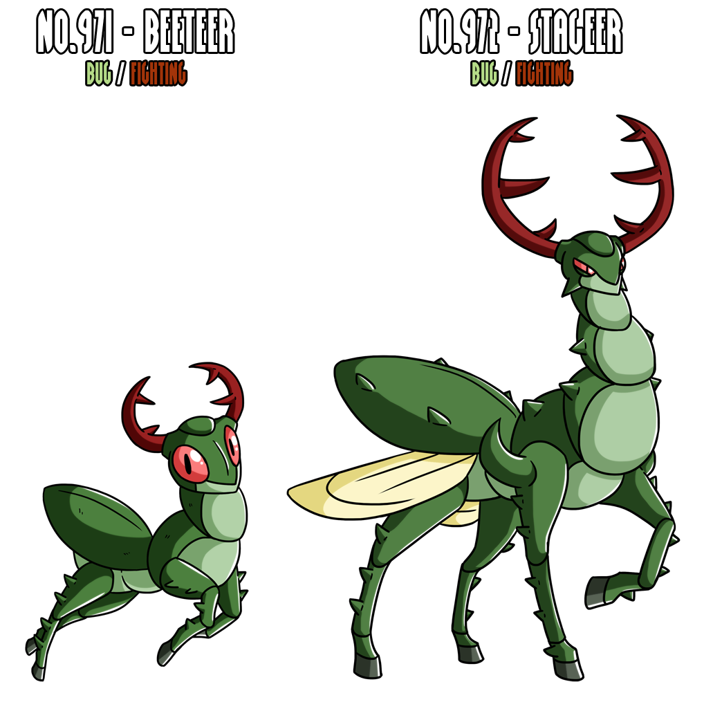Inseect Fakemon Fakemon: EX971 - EX972 by DrCrafty on DeviantArt