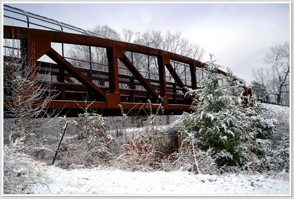 Snowy Bridge by songofabanshee