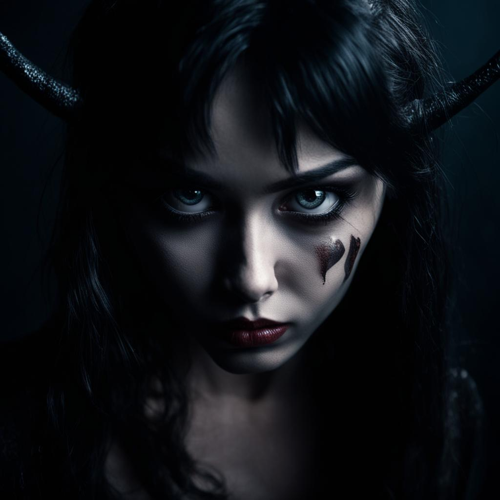 demon girl with big eyes by EvgSpb on DeviantArt