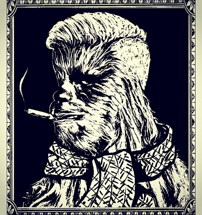 Chewbacca stencil / Chewie Hipster