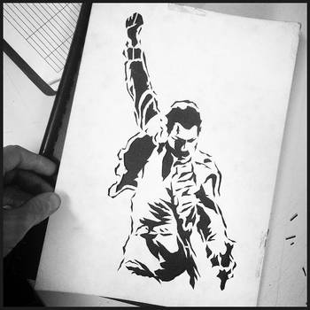 Freddie Mercury stencil