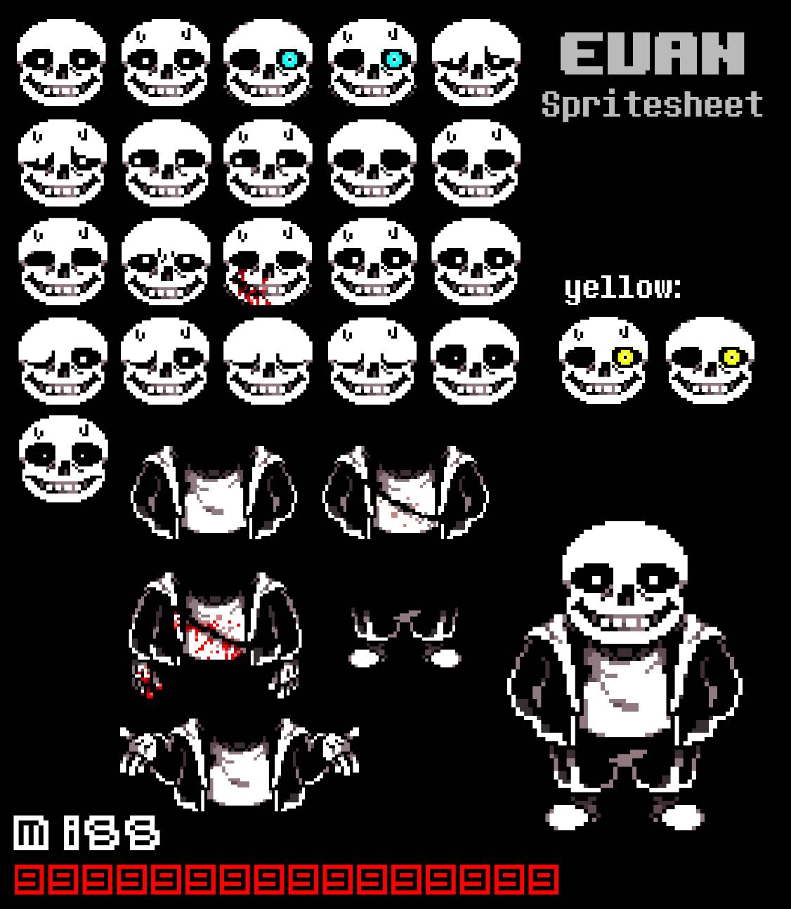 Sans. ( full spritesheet ) by ProbNotEvaN on DeviantArt