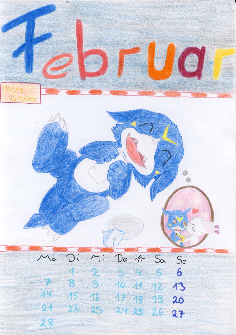 February -Digimon Calender-