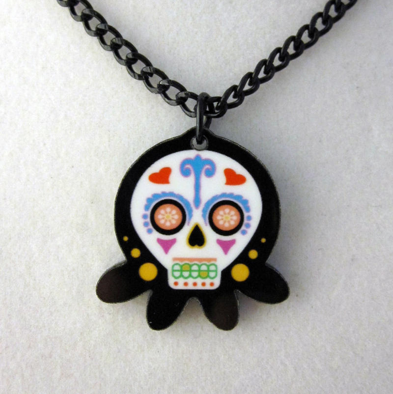 Sugar Skull Octopus Necklace 2