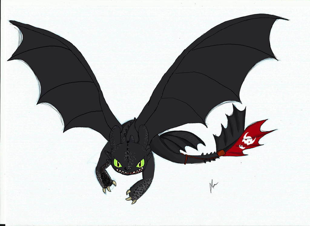 Toothless flying in colour by SecretSigns on DeviantArt