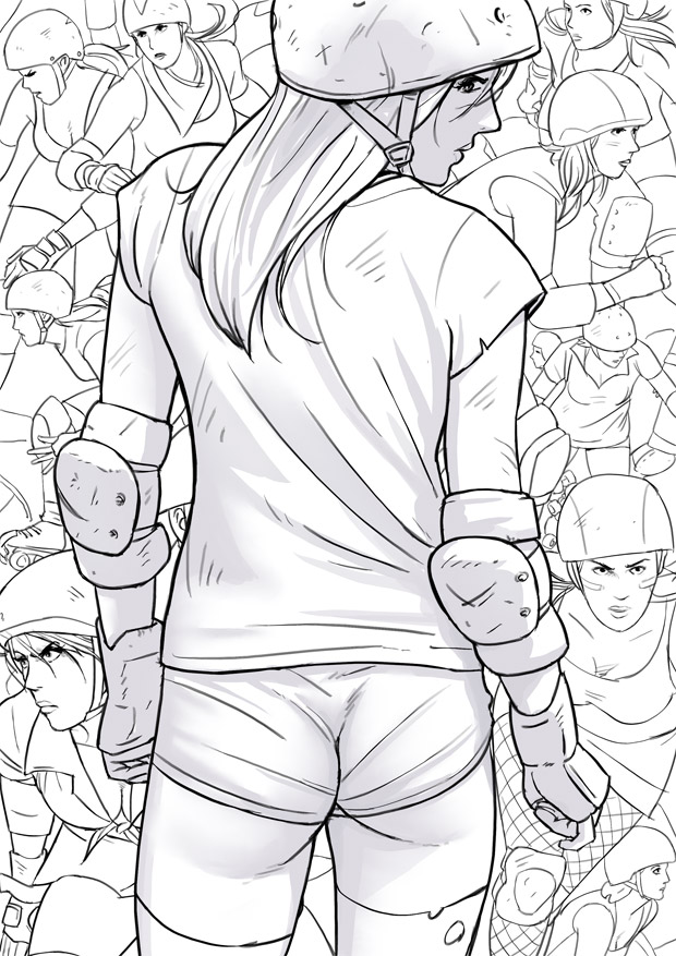 Roller Derby lineart