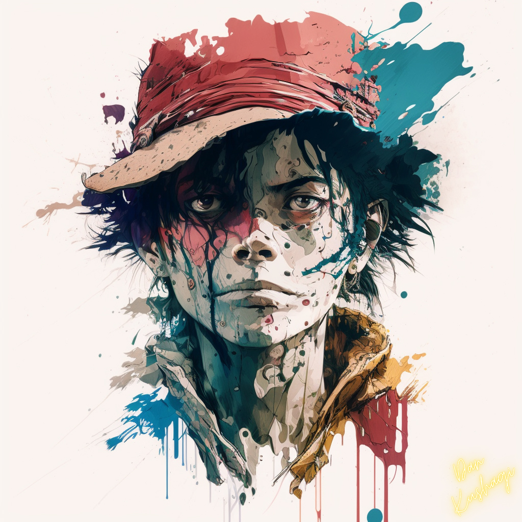 Monkey D Luffy II Artistic Dripping by dankushagi on DeviantArt