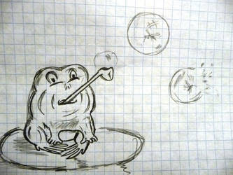 The frog bubbles