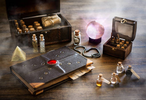 Spellbook and magic potions