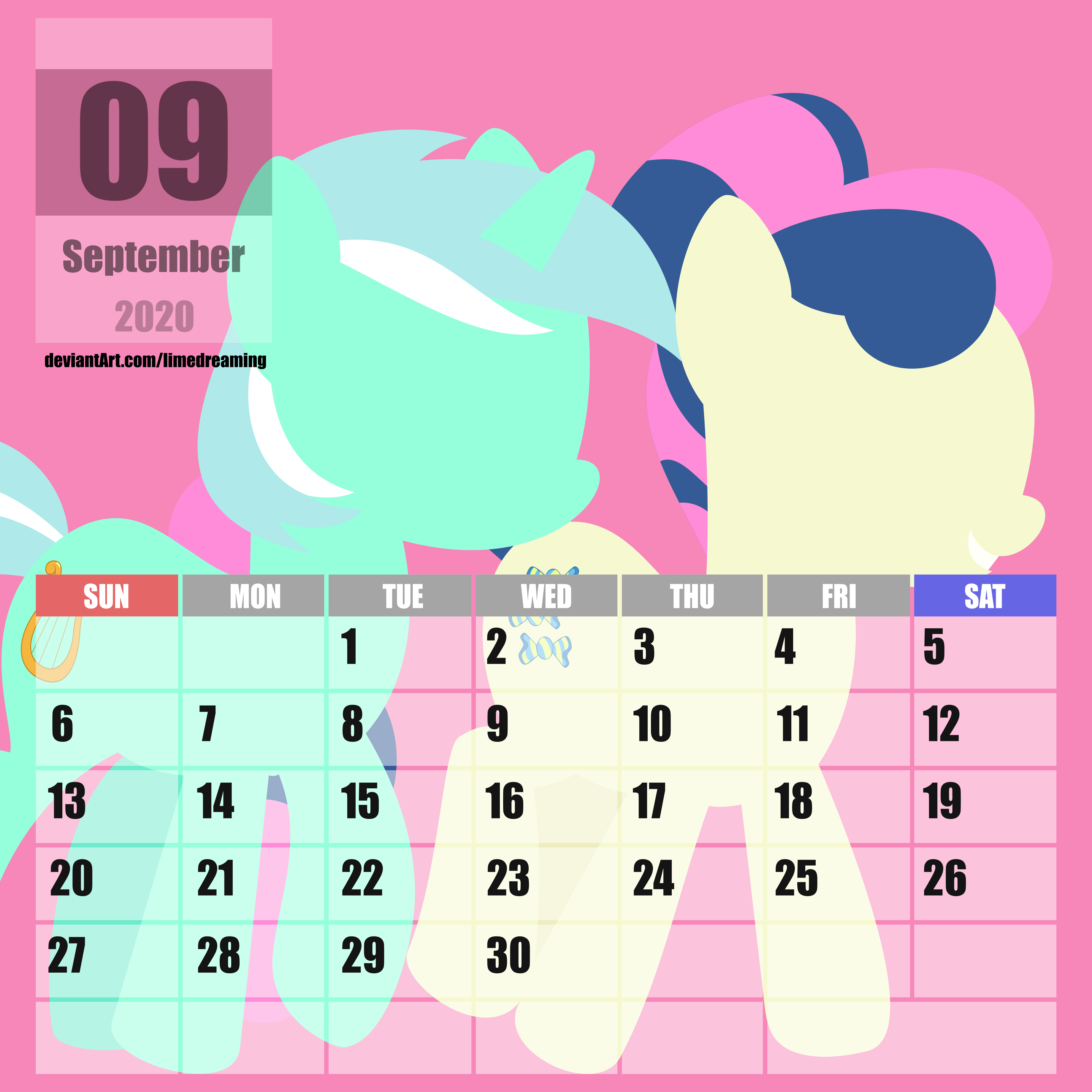 MLP:FIM Calendar : September 2020 - LyraBon by LimeDreaming on DeviantArt MLP:FIM Calendar : September 2020 - LyraBon by LimeDreaming on DeviantArt