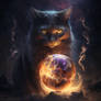 Hilariouscat A Cat With Flaming Eyes Conjures Over