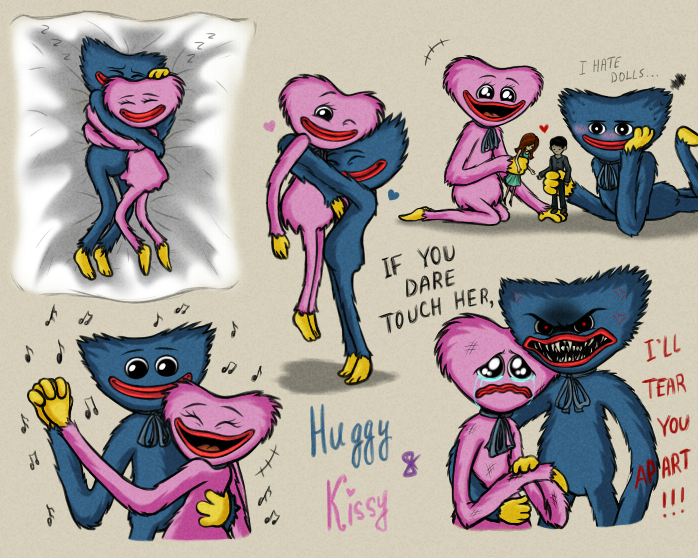 Huggy Wuggy And Kissy Missy by Nis-Little-Arts on DeviantArt