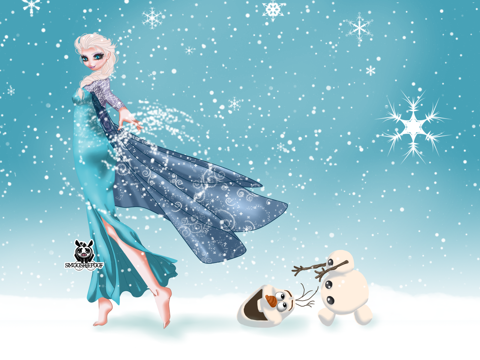 Frozen Wallpaper - Elsa and Olaf by leylaana on DeviantArt