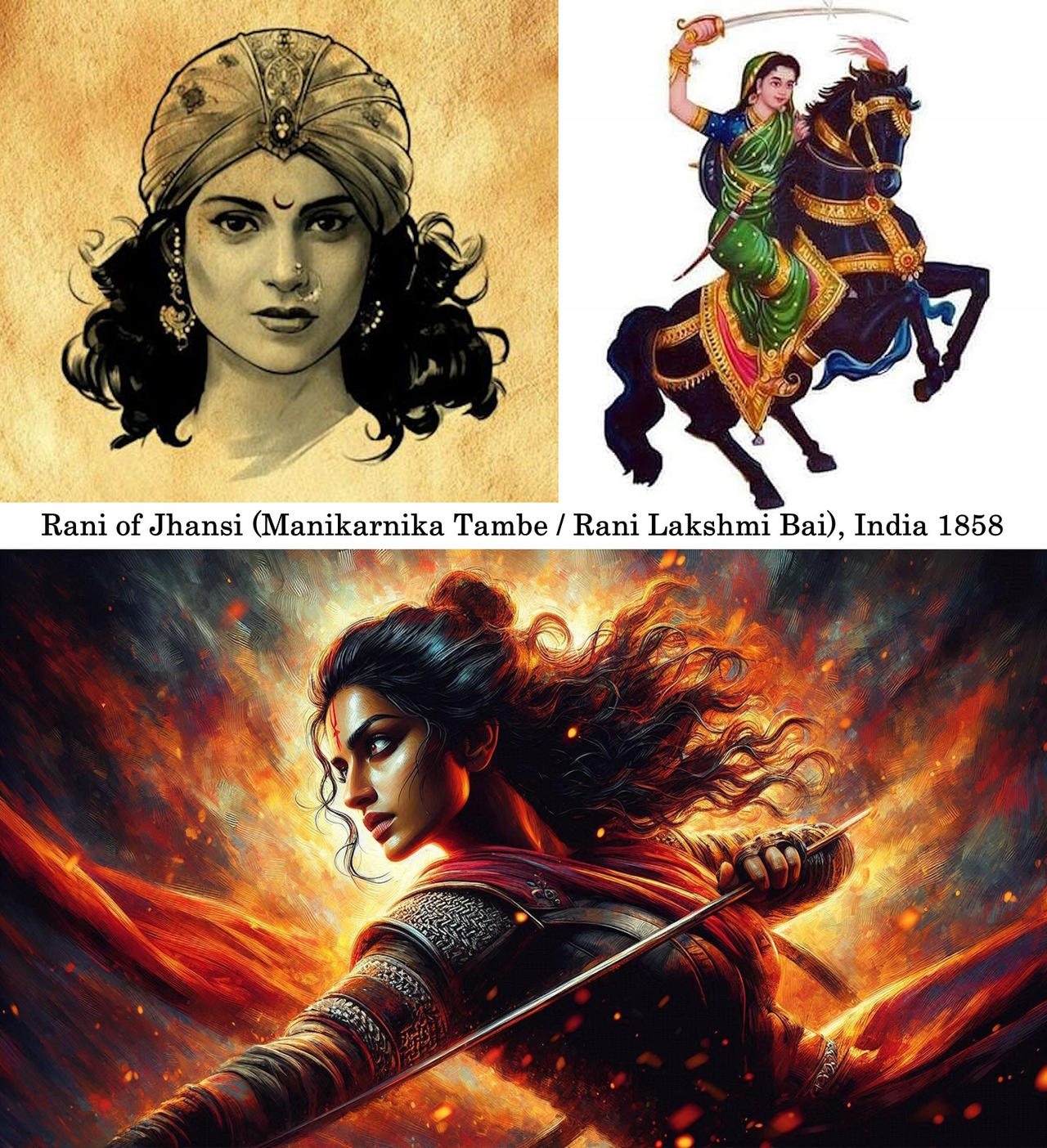 Ancient Raja Rani Rani of Jhansi, India 1828 - 1858 by AndiraX on DeviantArt