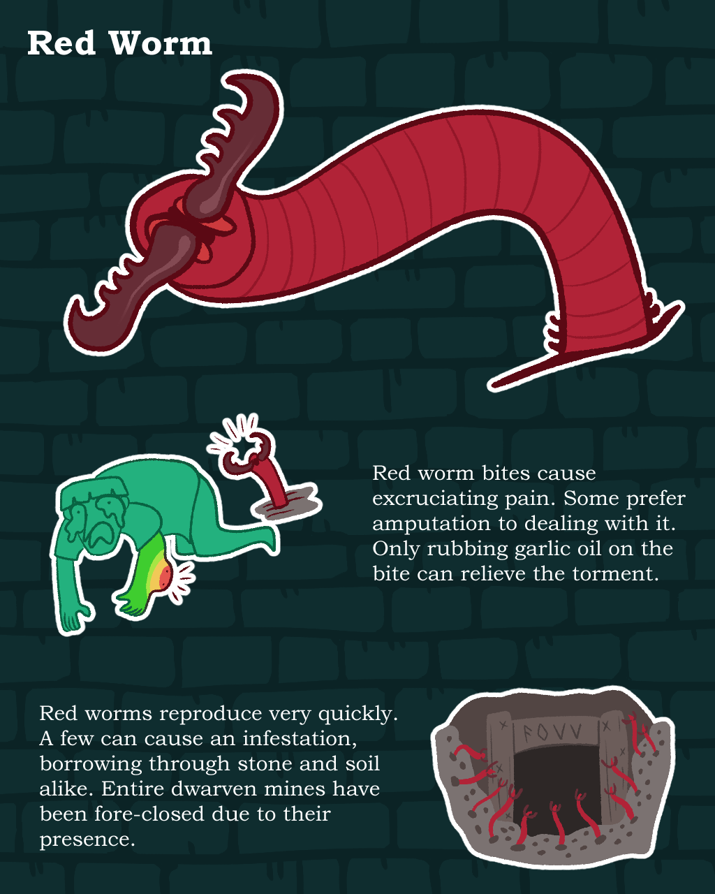 Red Worm Magic Thread Bestiary - Red Worm by Dwoll on DeviantArt