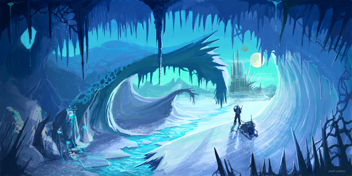 background ice planet