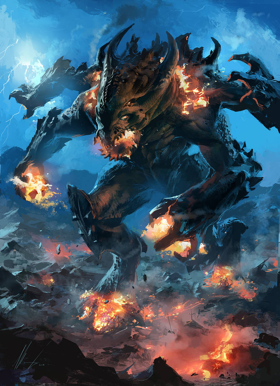 fire lava Colossus by neisbeis