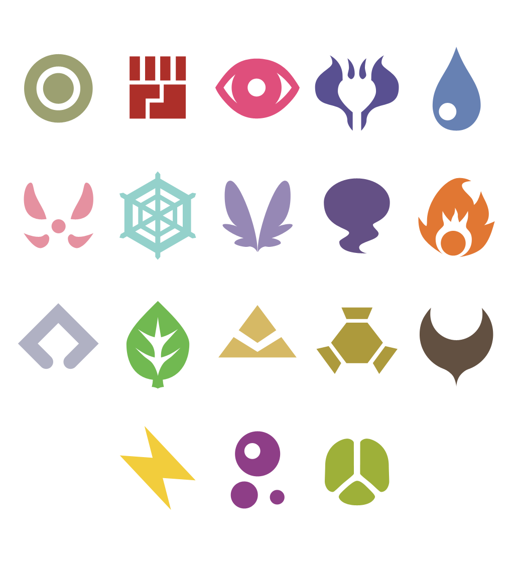 Pokemon Types (Official In-Game Symbols) by CalicoStonewolf on