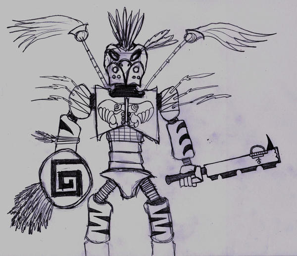 aztec mech warrior by conceptheim on DeviantArt