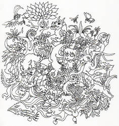 In the forest line art