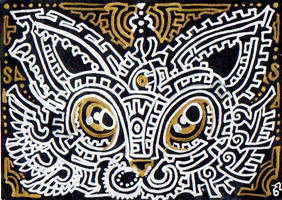 ACEO:Emblem of silver cat