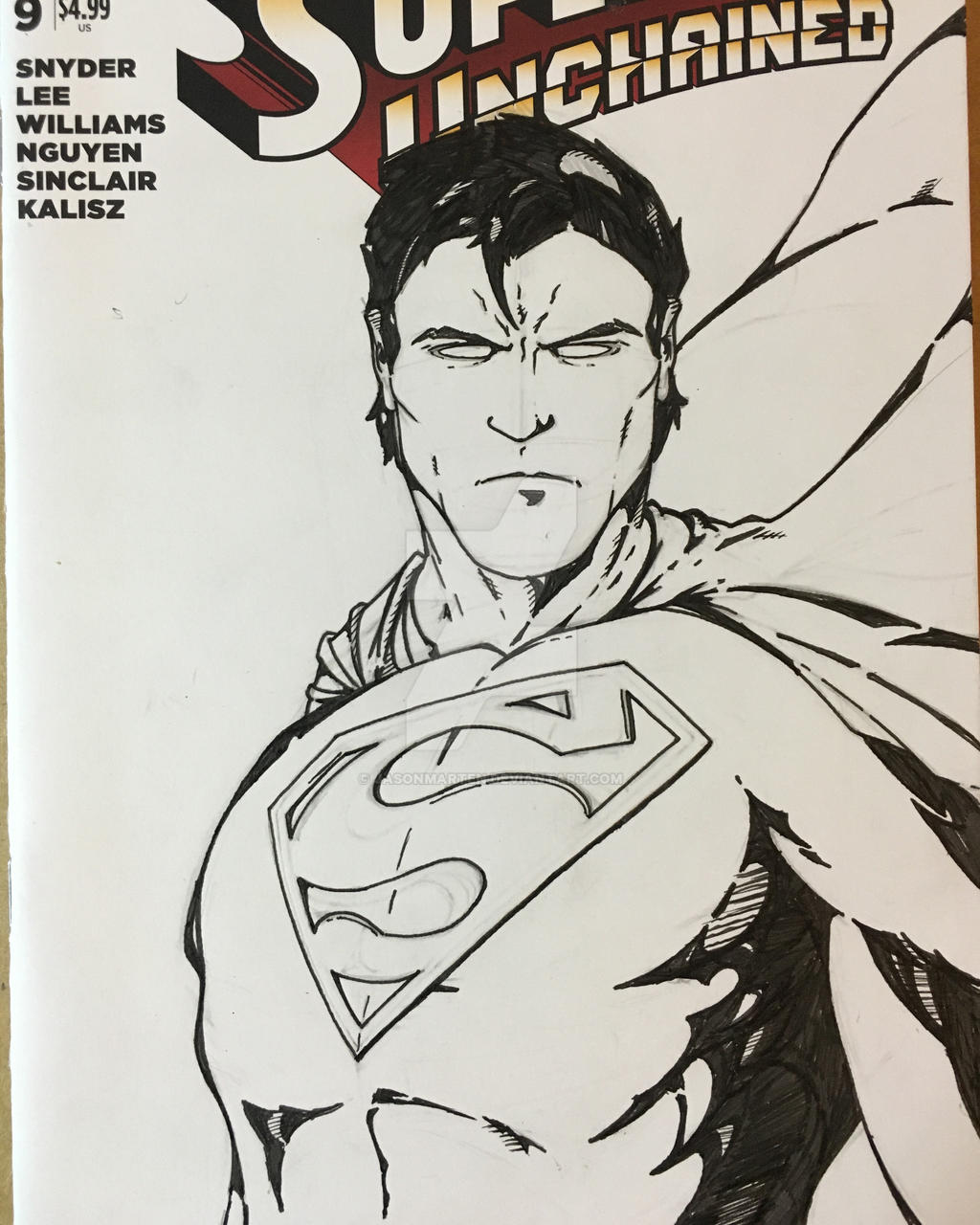 WIP Superman sketchcover INKS