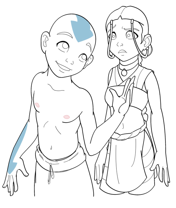 Aang and Katara Inked