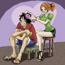 one piece,. Luffy and Nami
