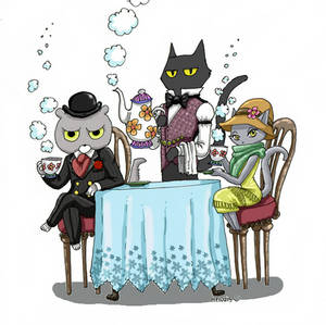 Detective Cats is tea time