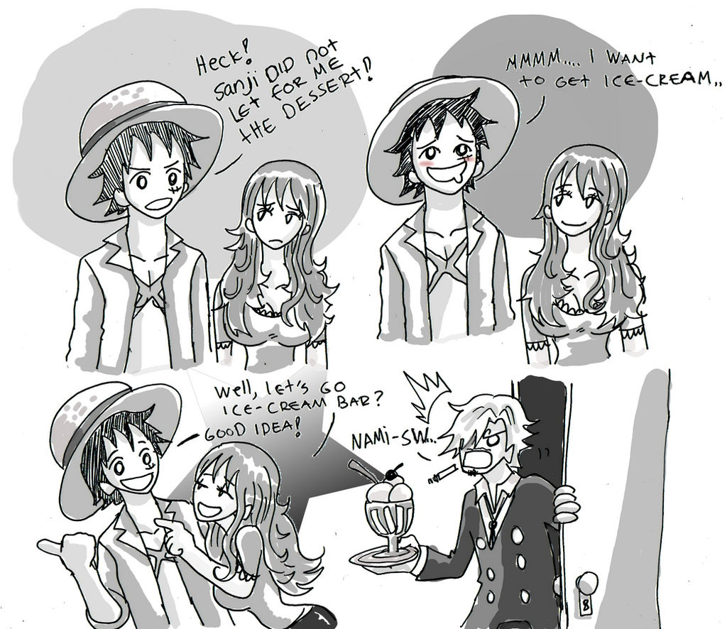 Luffy x Nami , ice cream