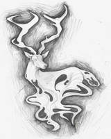 Deer in Graphite by DOG-BOWL