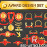 Big award design set medals