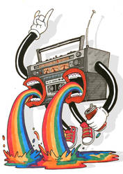 Rainbow boombox