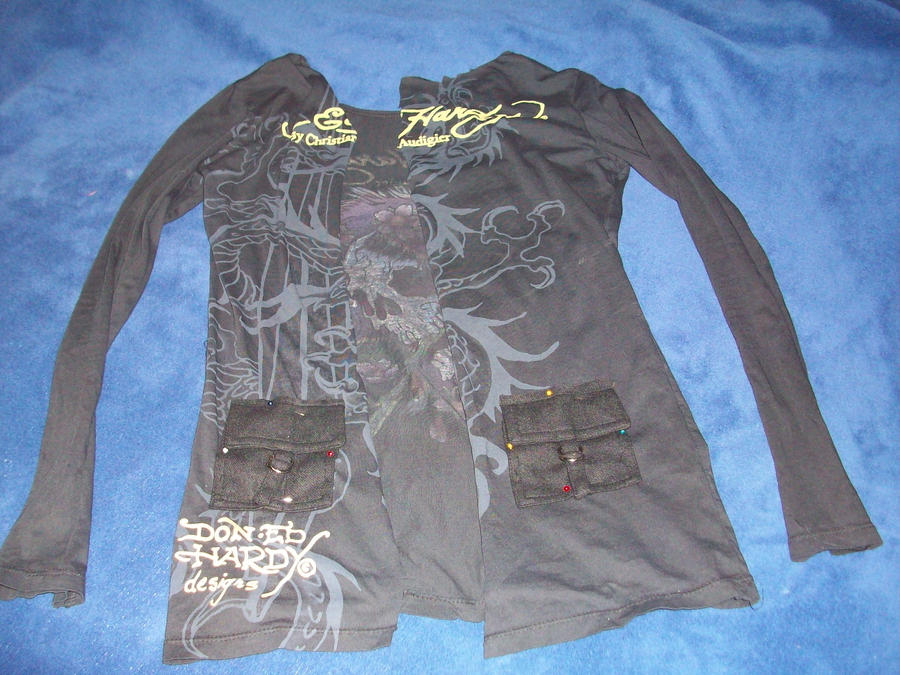 front of ed hardy jacket im working on