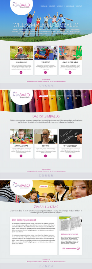 Zimballo Kindergarten Website Layout 01