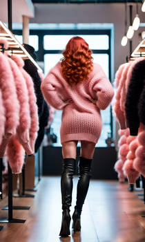 Woolen hot backside from the Redhaired Lady