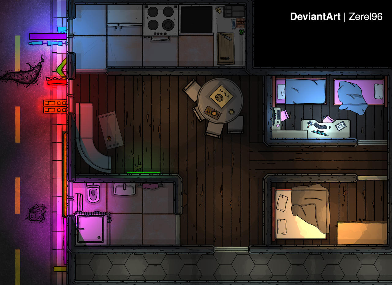 Cyberpunk Battlemap Apartment By Zerel96 On Deviantart Cyberpunk Battlemap Apartment By Zerel96 On Deviantart