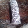 Knife or scramasax engraved handle
