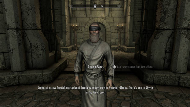 SKYRIM Dexion Evicus the Moth Priest is now blind