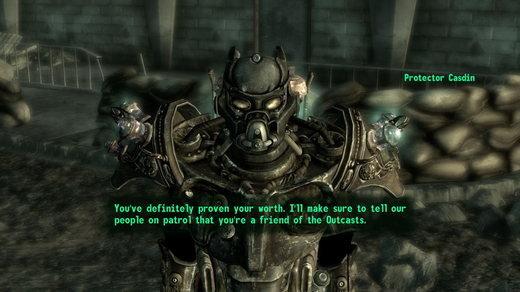 Fallout 3: Earned the trust of the Outcasts by SPARTAN22294 on DeviantArt
