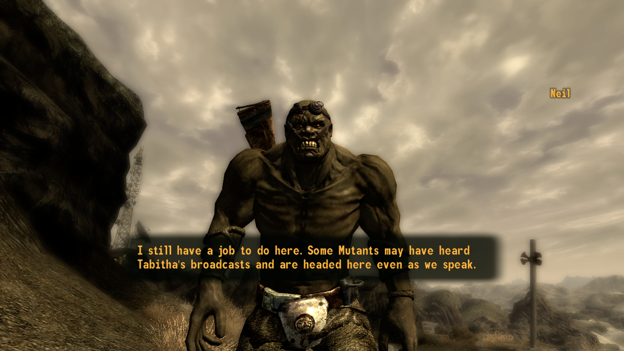 Fallout NV Neil is going to stay at Black Mountain by SPARTAN22294
