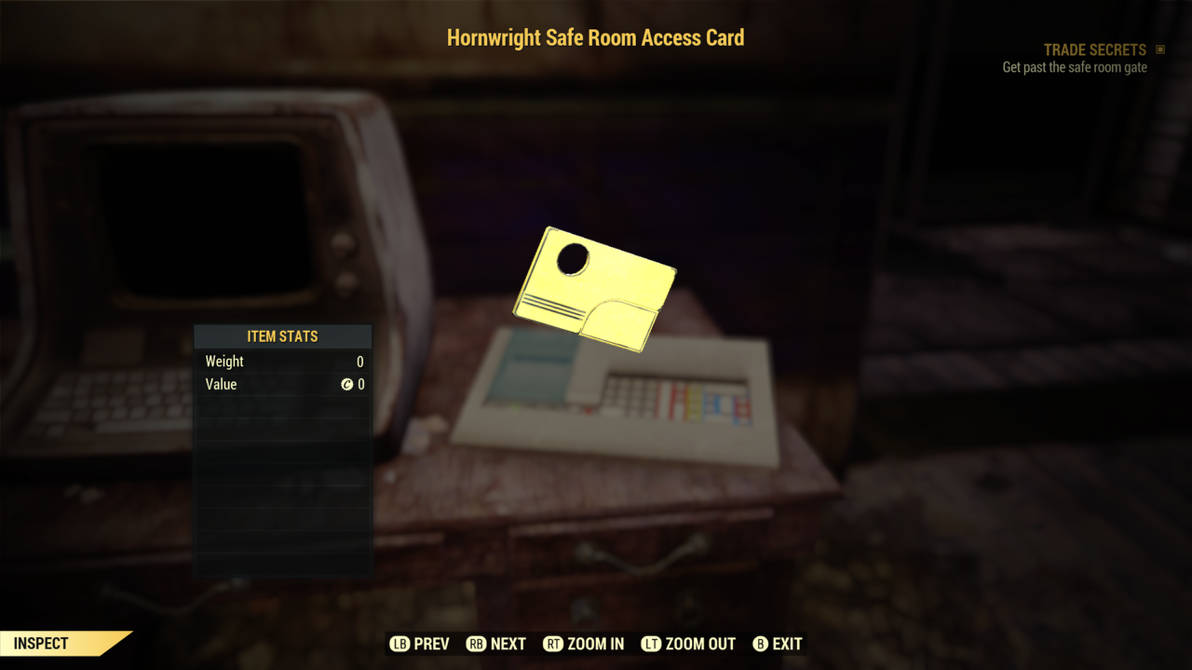 Fallout 76: Horwright Safe Room Access Card by SPARTAN22294 on