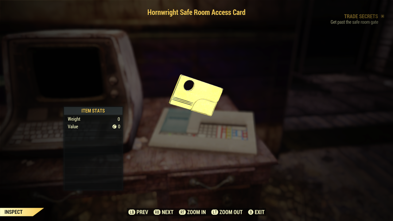 Fallout 76: Horwright Safe Room Access Card by SPARTAN22294 on